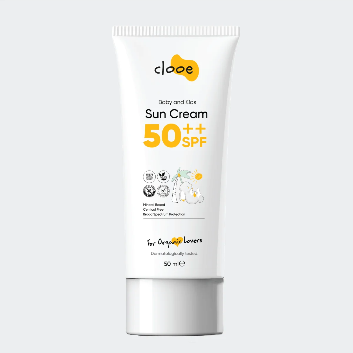 bayb-kids Bebek & Çocuk Güneş Kremi SPF 50++ 50 ml - Mineral Filtreli - Yüksek UVA & UVB Koruması - Organik - Glutensiz - Yüz ve Vücut İçin - Görsel 1